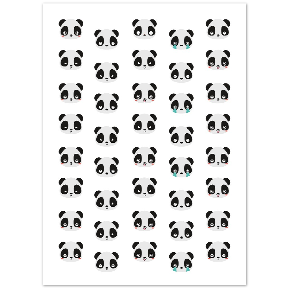Lustige Pandaköpfe Poster