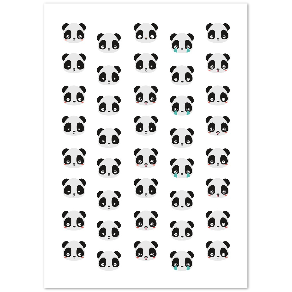 Lustige Pandaköpfe Poster